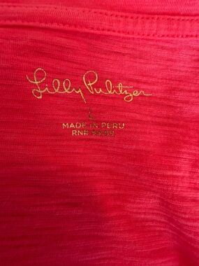 Lilly Pulitzer Etta Hot Pink Tee with Gold Logo